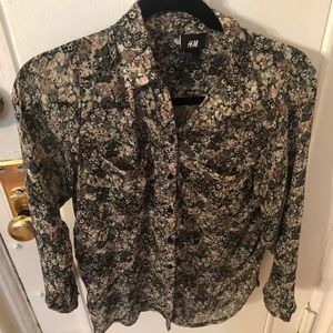Fall floral blouse